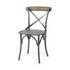 Etienne I Brown Solid Wood Seat Grey Iron Frame Dining Chair thumbnail 0