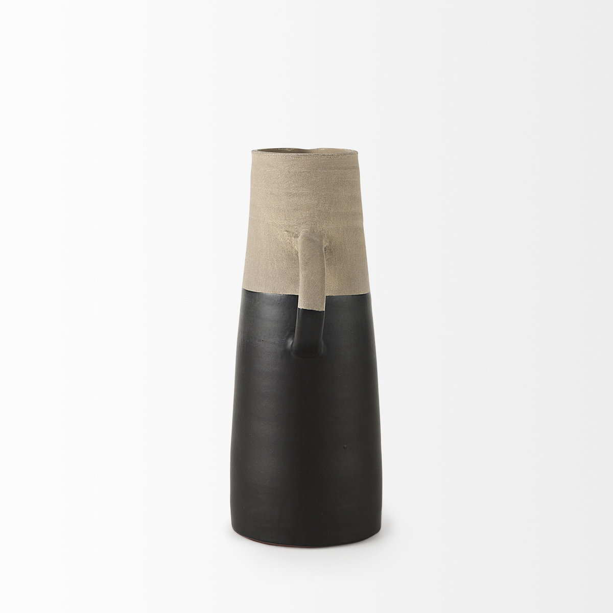 Garand Medium 15H Two-Toned Black/Natural Ceramic Jug, Decorative Jar by Mercana, 7.48" length x 5.12" width x 13.58" height View 8