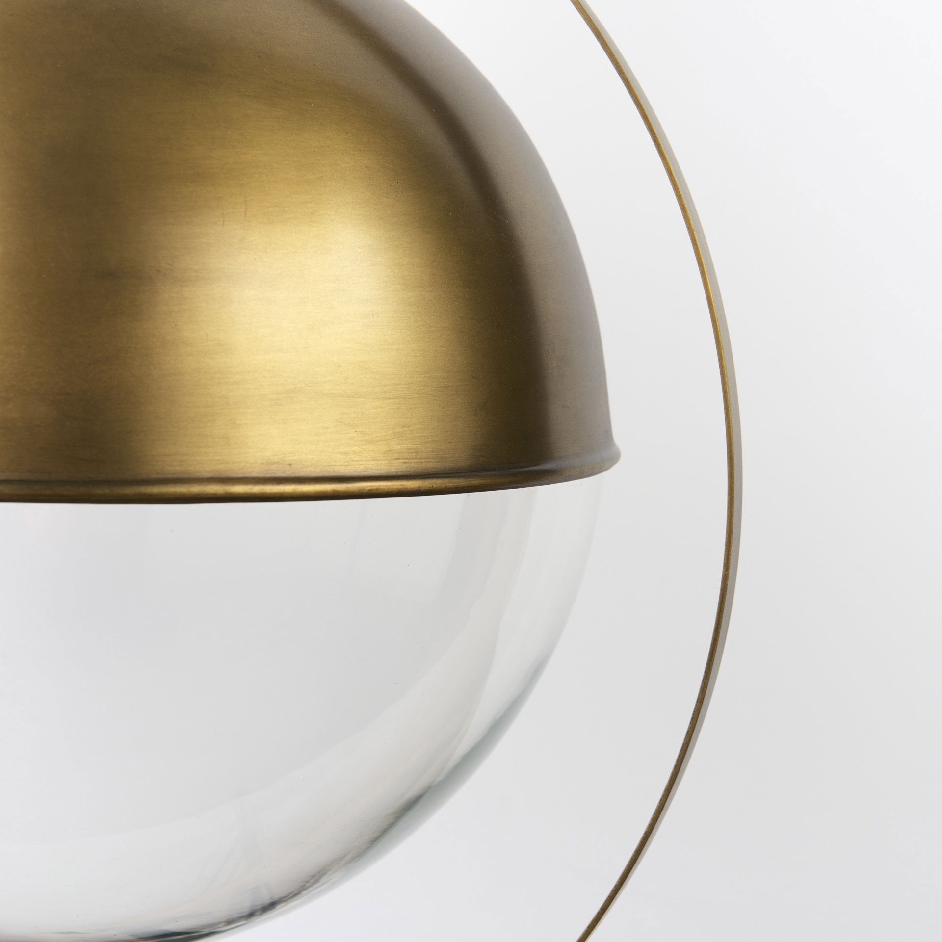 Leighton I 15x20 Gold Toned Metal Spherical Pendant Light, by Mercana, 15" length x 15" width x 20" height View 8