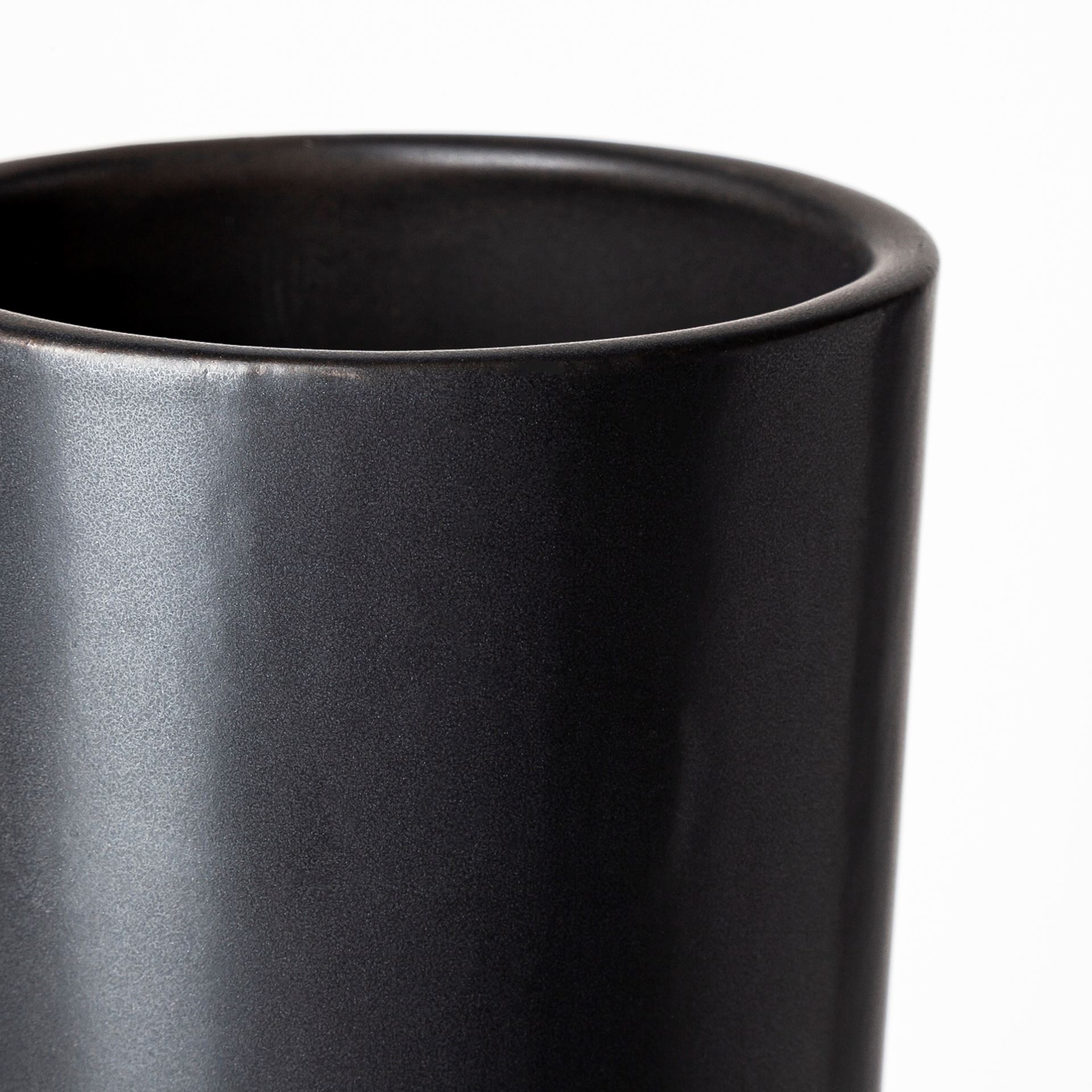 Laforge III Black Ceramic Vase, by Mercana, 6.5" length x 6.5" width x 17.13" height View 7