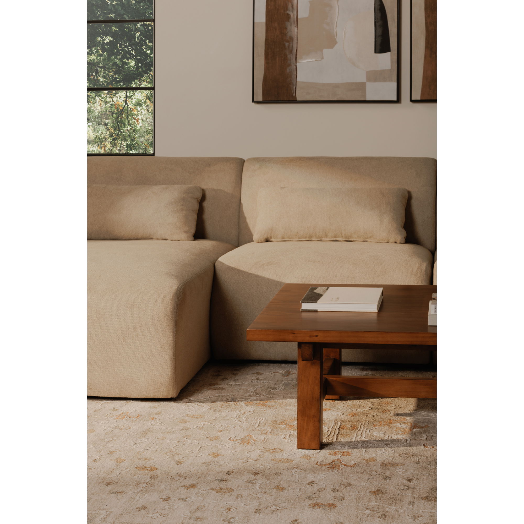 Amelia Left Arm Facing Chaise Warm White large image 