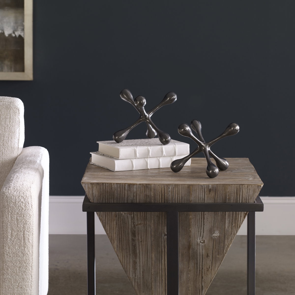 Harlan Black Nickel Objects Set/2, Figurines & Statue by Uttermost, 6.5" width x 5.5" height x 6.5" depth View 4
