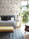 Dahlia Blooms Off White & Blue Wallpaper thumbnail 2