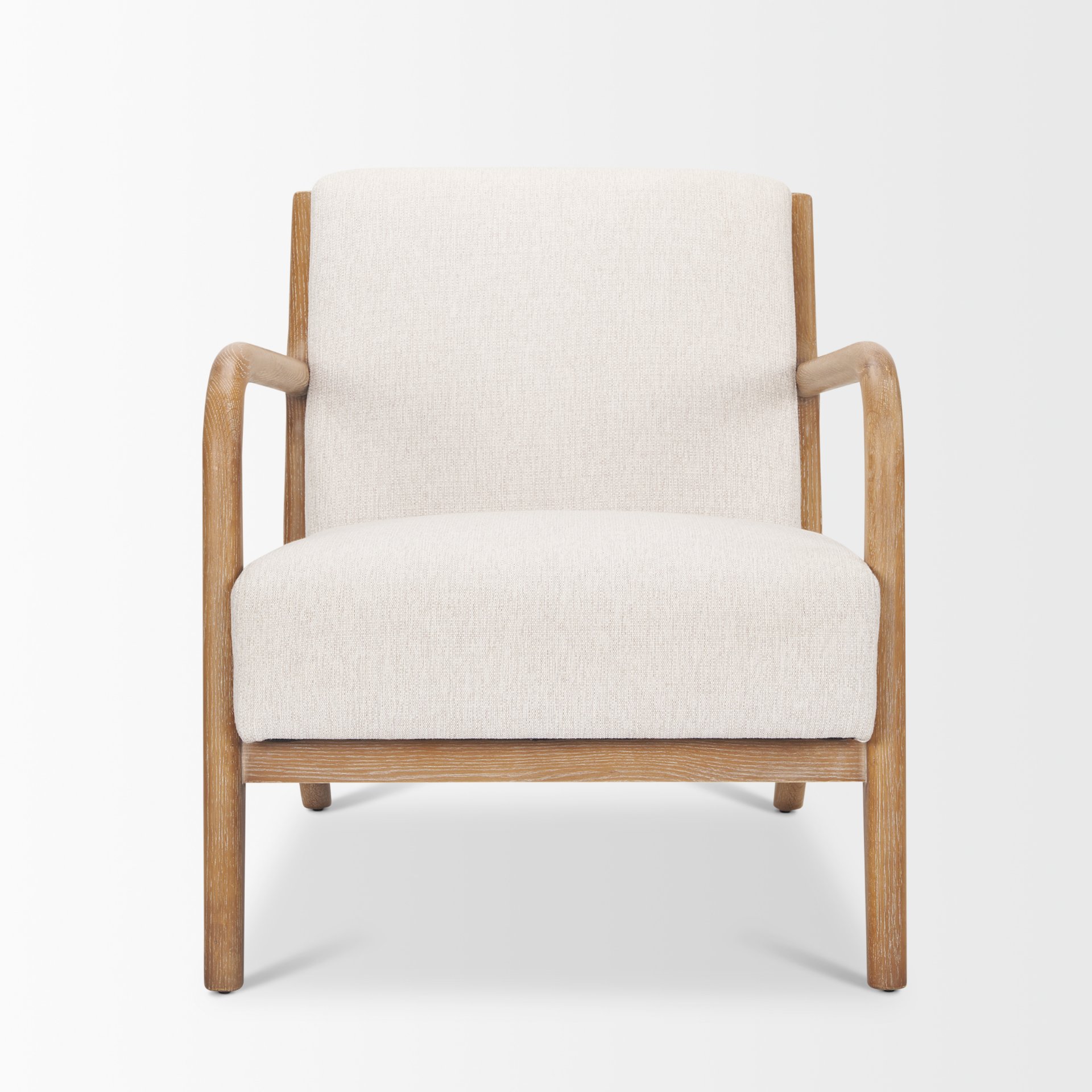 Cashel Accent Chair with Medium Brown Wood and Beige Fabric large image 
