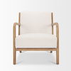 Cashel Accent Chair with Medium Brown Wood and Beige Fabric thumbnail 2