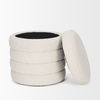 Elise Cream Boucle Upholstered Storage Ottoman, by Mercana, 18.9" length x 18.9" width x 20" height thumbnail 7