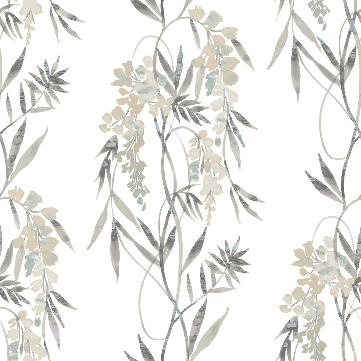 Nouveaux Wisteria Taupe Peel & Stick Wallpaper, by York Wall, 18' length x 1'8.5" width x 0.02" depth