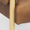 Ashton Brown Leather with Light Wood Accent Chair, by Mercana, 28.54" length x 29.72" width x 31.5" height thumbnail 10