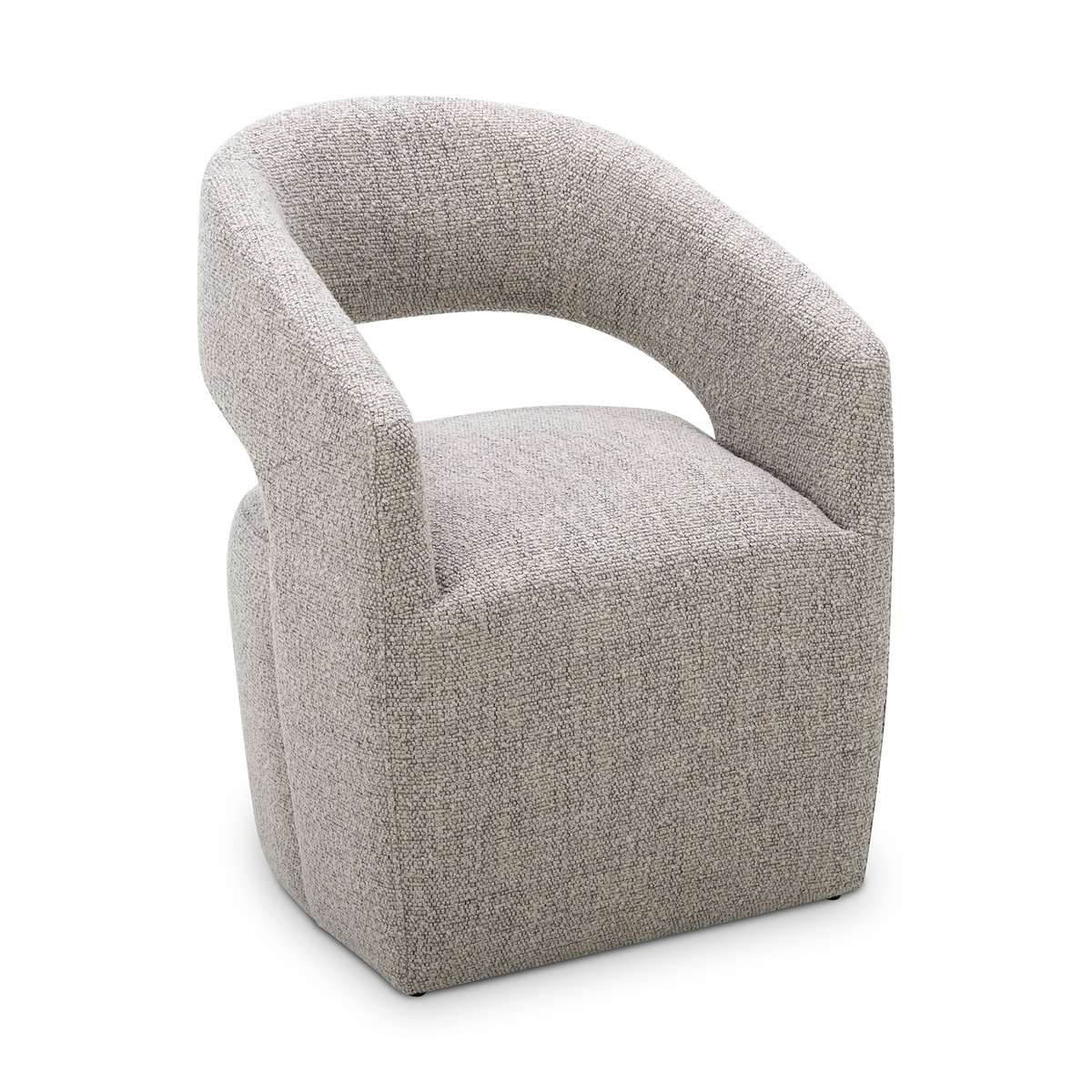 Barrow Rolling Dining Chair Grey Storm, by Moe's Home, 25.5" width x 32.75" height x 25.5" depth View 2
