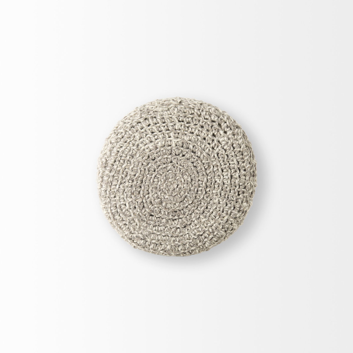 Bina  Taupe 4 Legged Wool Stool, Ottoman by Mercana, 19" length x 19" width x 15" height View 6