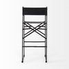 Direttore Backless 44.1in Seat Bar Stool | Black Leather with Black Iron, Counter & Bar Stool by Mercana, 19.3" length x 20" width x 44.1" height thumbnail 4
