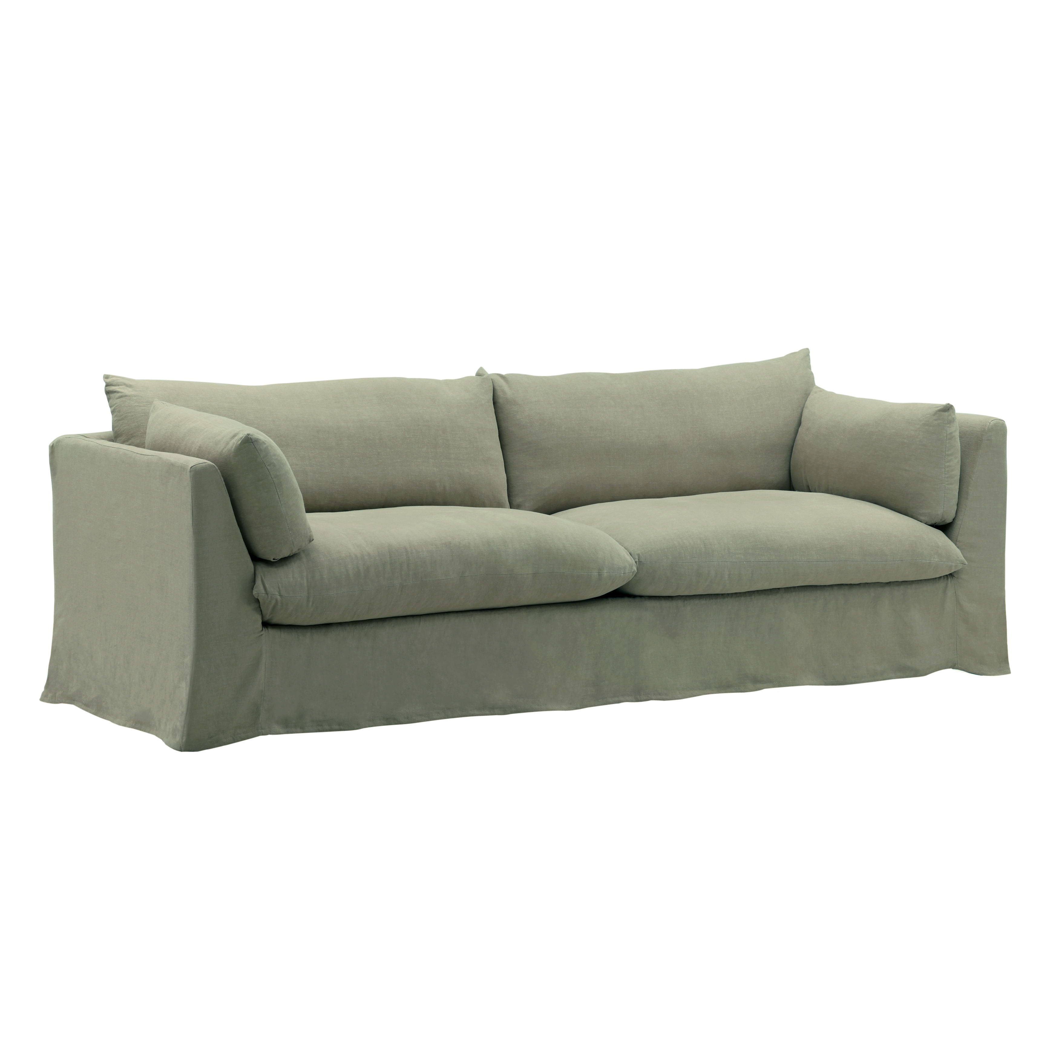 Otis Sofa Slipcover Forest, Sofas & Sectional by Dovetail, 98.4" width x 28.35" height x 38.97" depth
