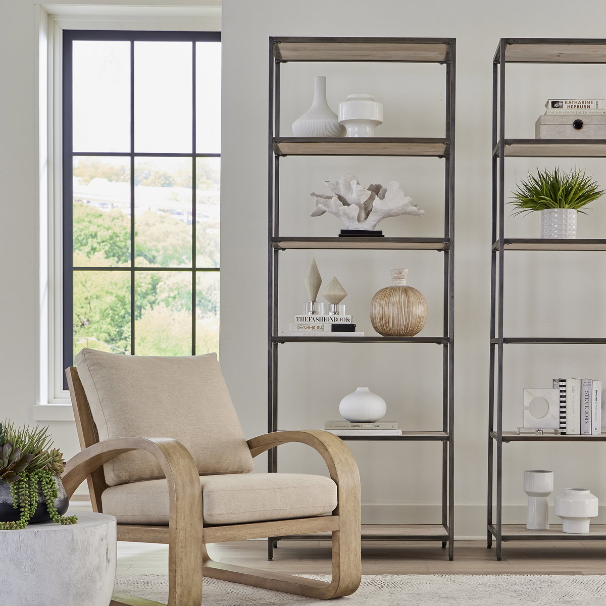 Baldwin Industrial Etagere, Shelving & Bookcase by Uttermost, 31" width x 87" height x 16" depth View 2