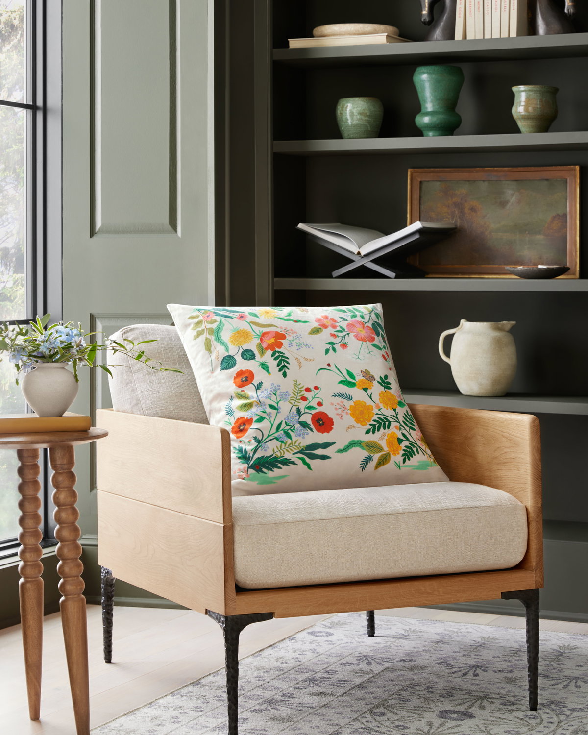 Rifle Paper Co. x Loloi No Name Pillow, Decorative Pillow, 22" length x 22" width View 3