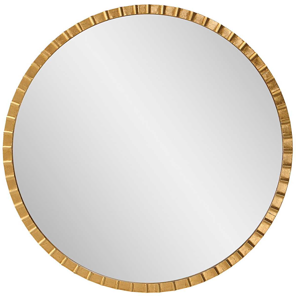 Dandridge Gold Round Mirror, by Uttermost, 3'6" width x 3'6" height x 1.38" depth View 1