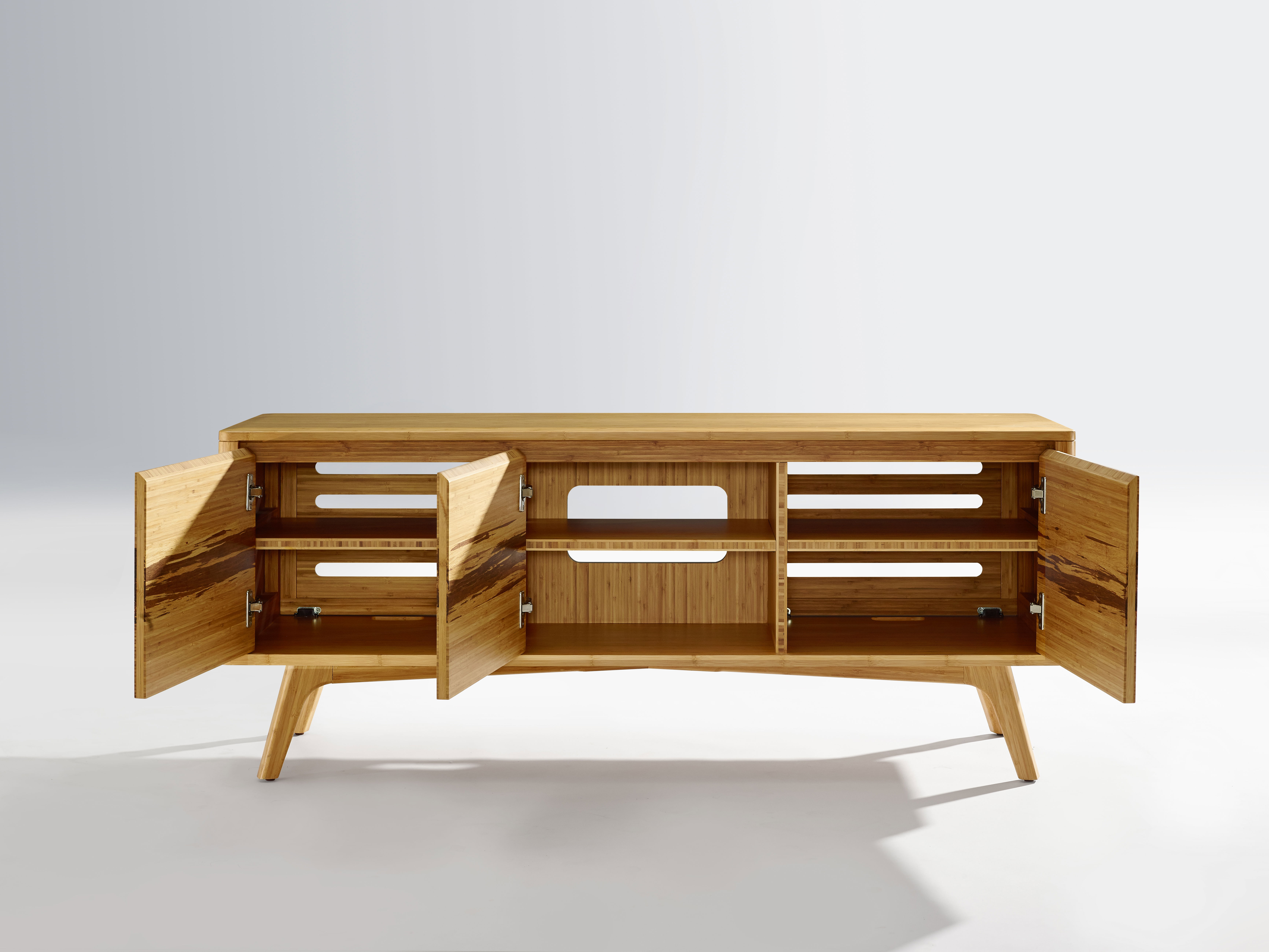 Azara Media Cabinet, Caramelized, Media Console by Greenington, 18" length x 57" width x 23" height View 3