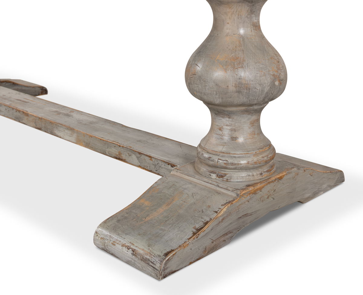 Lionisio Trestle Table  Grey Oak, by Sarreid, 3'5" length x 7' width x 2'6" height View 13