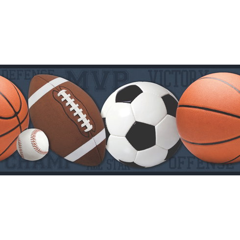 Sports Balls Peel & Stick Border