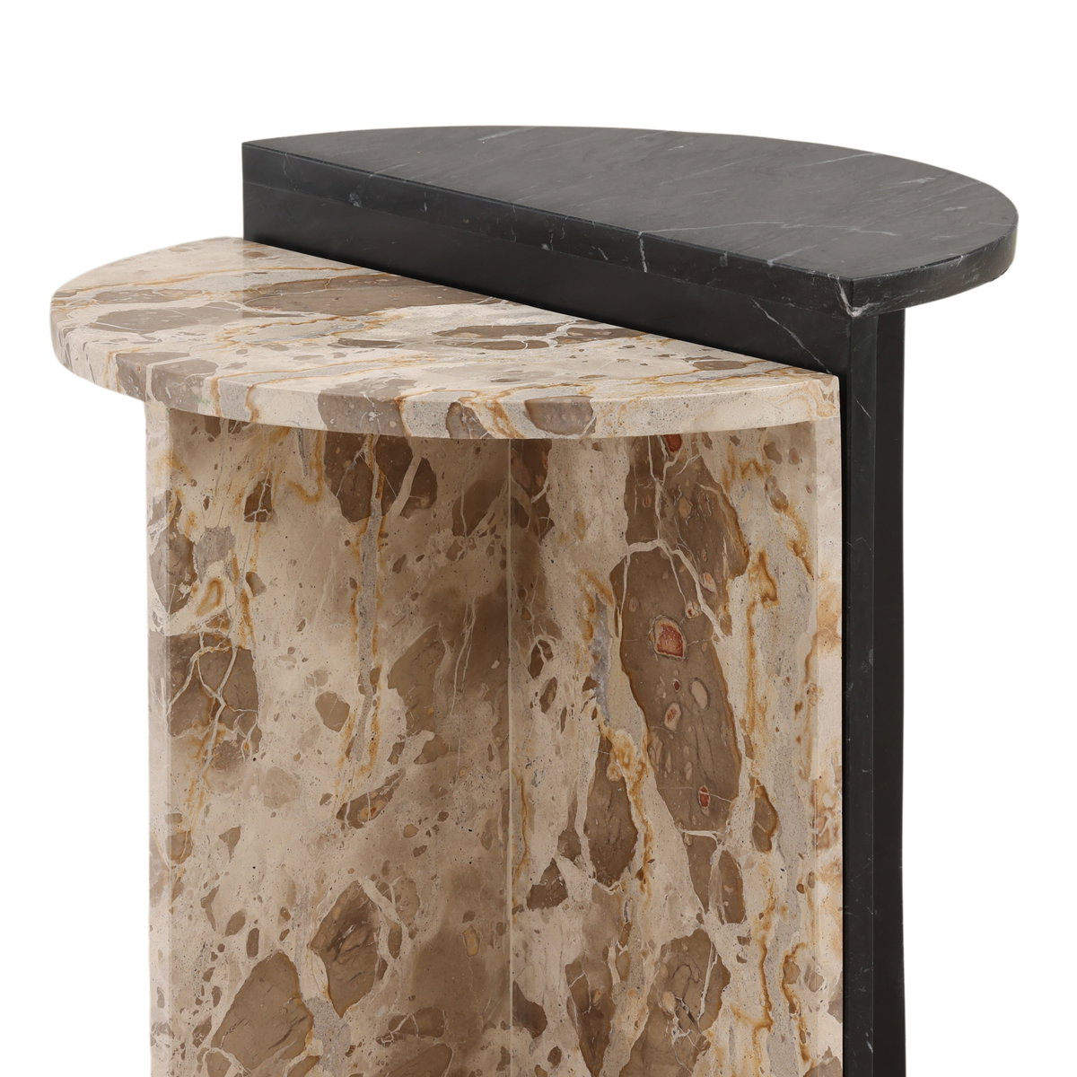 Harrington Nesting Table Set of 2 Black Cream, Side & End Table by Dovetail, 20" width x 22" height x 10" depth View 6
