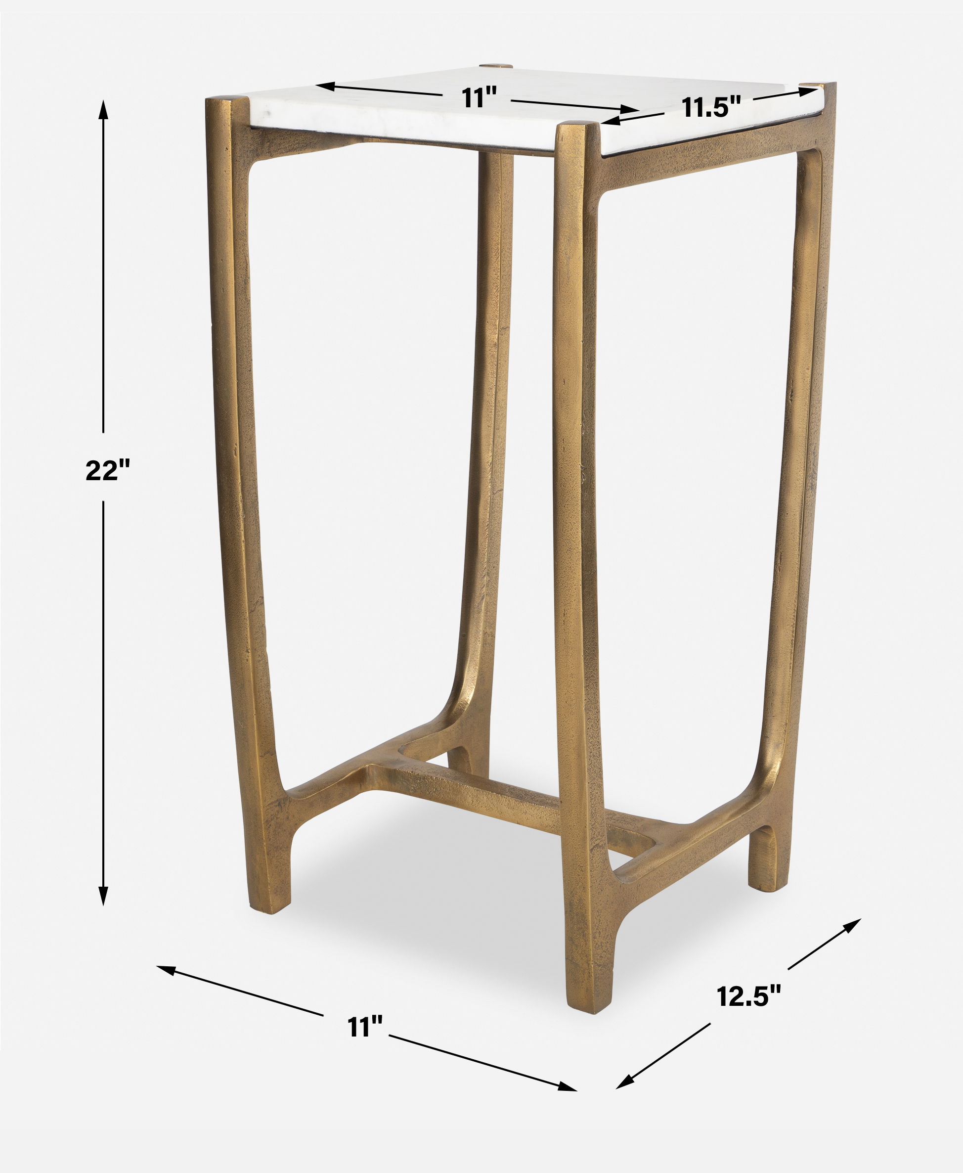 Affinity White Marble Accent Table large image 