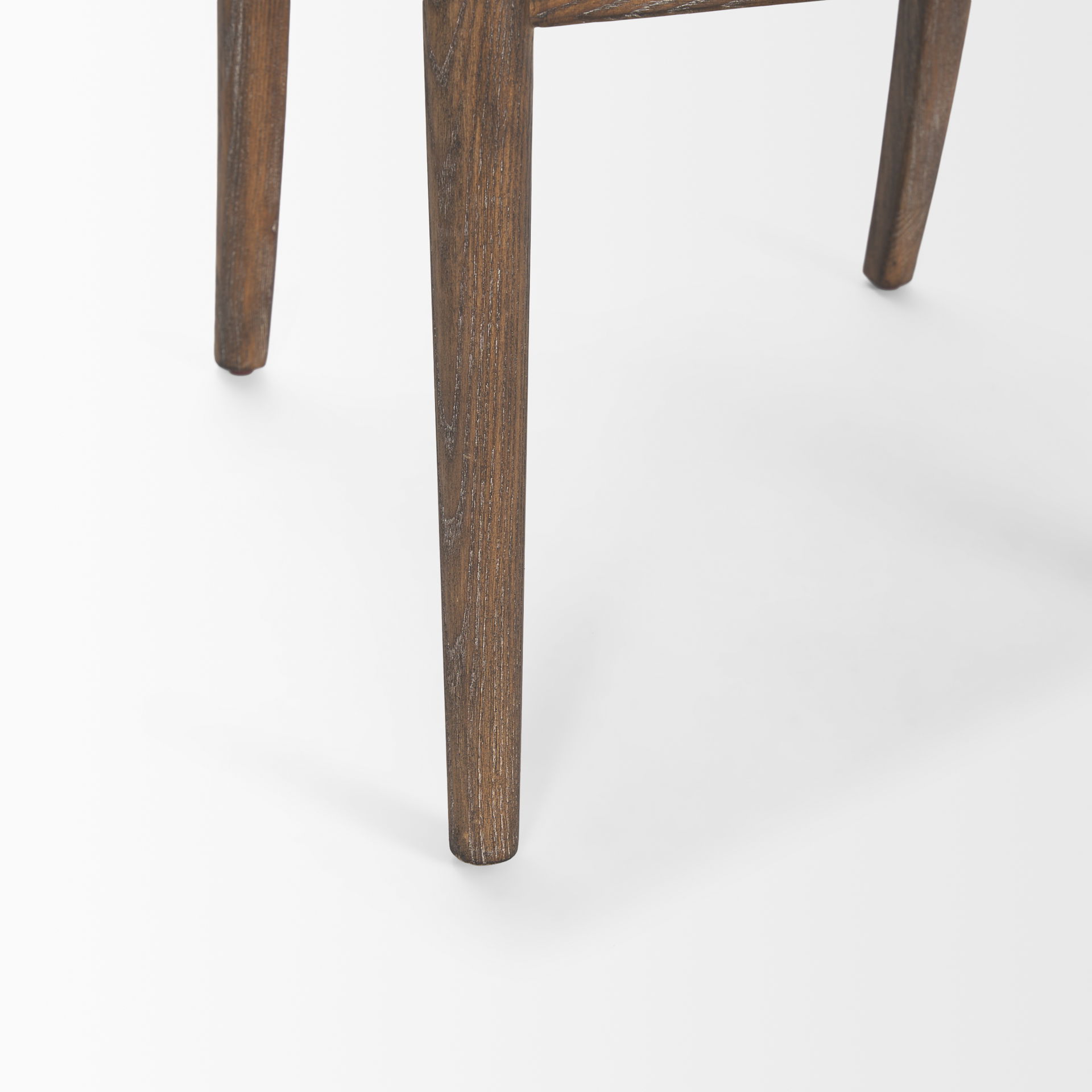 Elle Rounded Caneback Medium Brown Wood with Oatmeal Fabric Dining Chair large image 