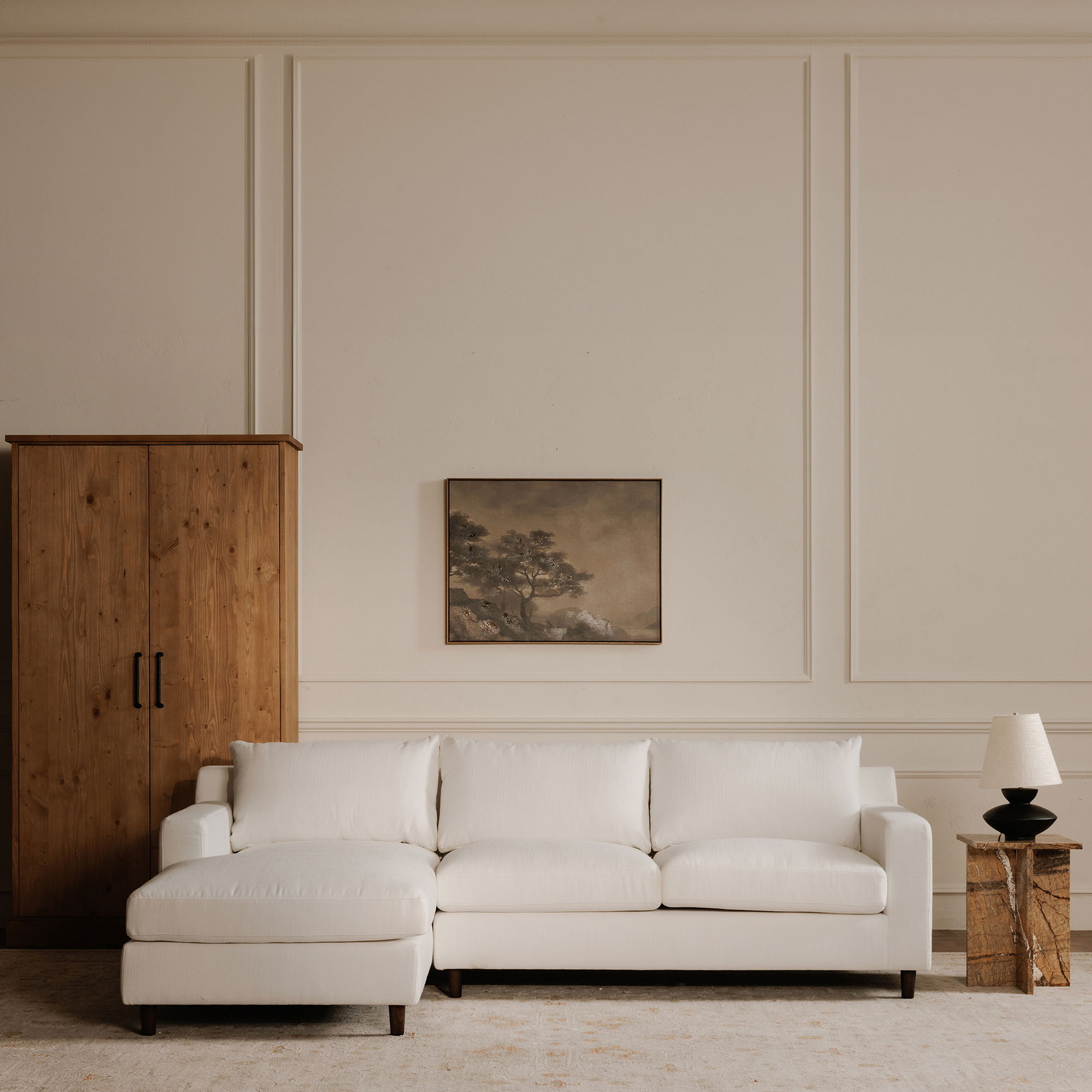 Hutton Right Sectional White large image 