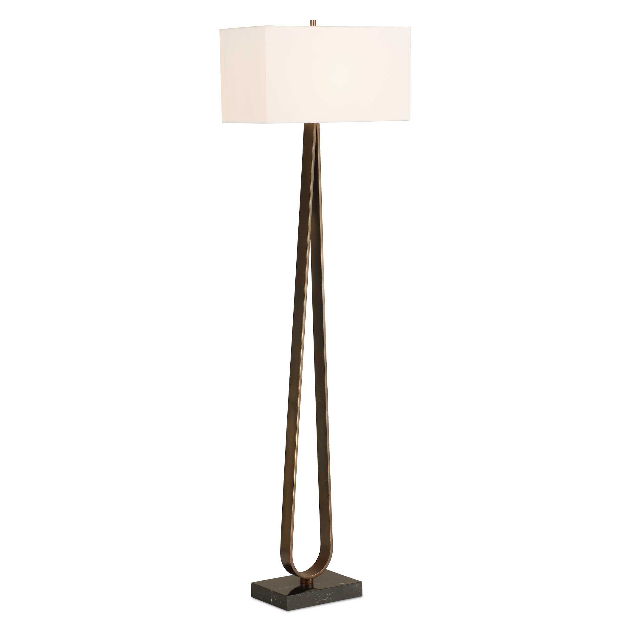 Galloway Minimalist Bronze Floor Lamp, by Uttermost, 18" width x 64.75" height x 10" depth View 1