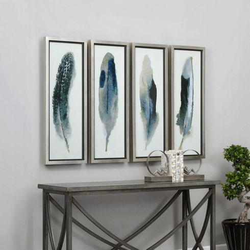 Feathered Beauty Prints Set/4