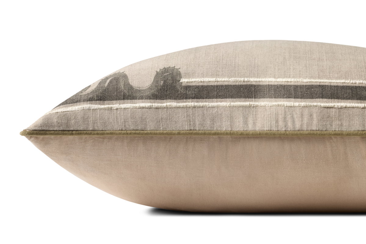 Brigette Romanek x Loloi Natural Pillow, Decorative Pillow, 20" length x 20" width View 3