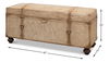 Leather Trunk/Bench, Pearl Leather, Seating by Sarreid, 48" length x 16" width x 20" height thumbnail 15