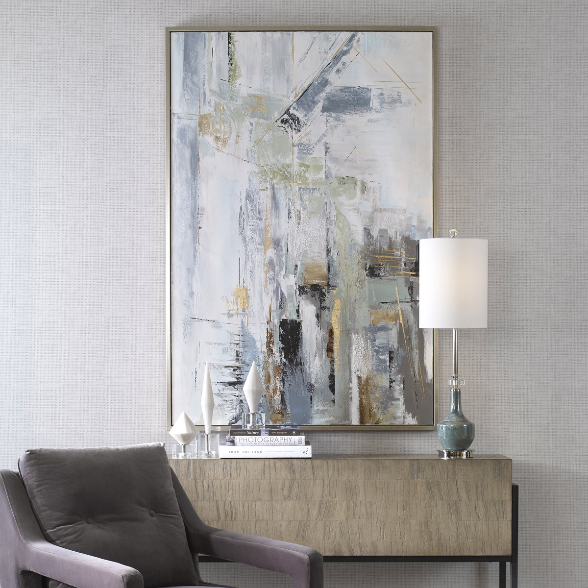 Natural Springs Hand Painted Canvas Art, by Uttermost, 41.7" width x 61.7" height x 1.5" depth View 2