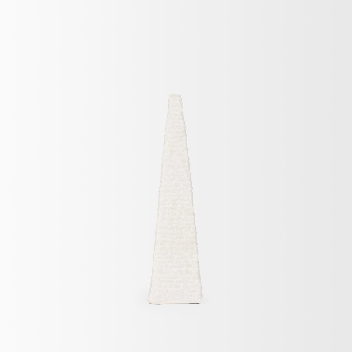 Pyramis White Rough Marble Obelisk 13', Decorative Object by Mercana, 4" length x 4" width x 13" height View 4