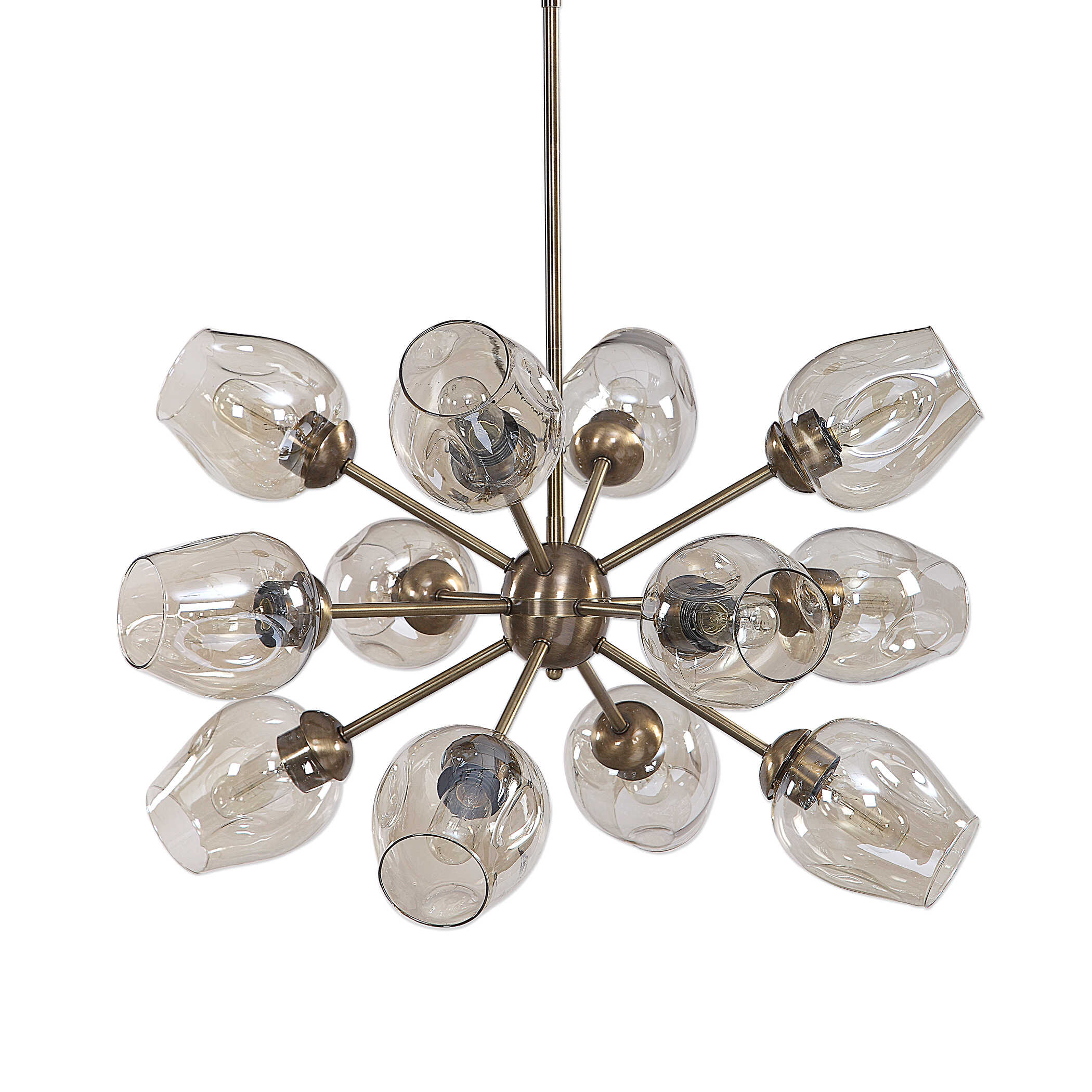 Chet 12 Light Sputnik Chandelier, Ceiling Light by Uttermost, 32.5" width x 20" height x 32.5" diameter x 32.5" depth View 3