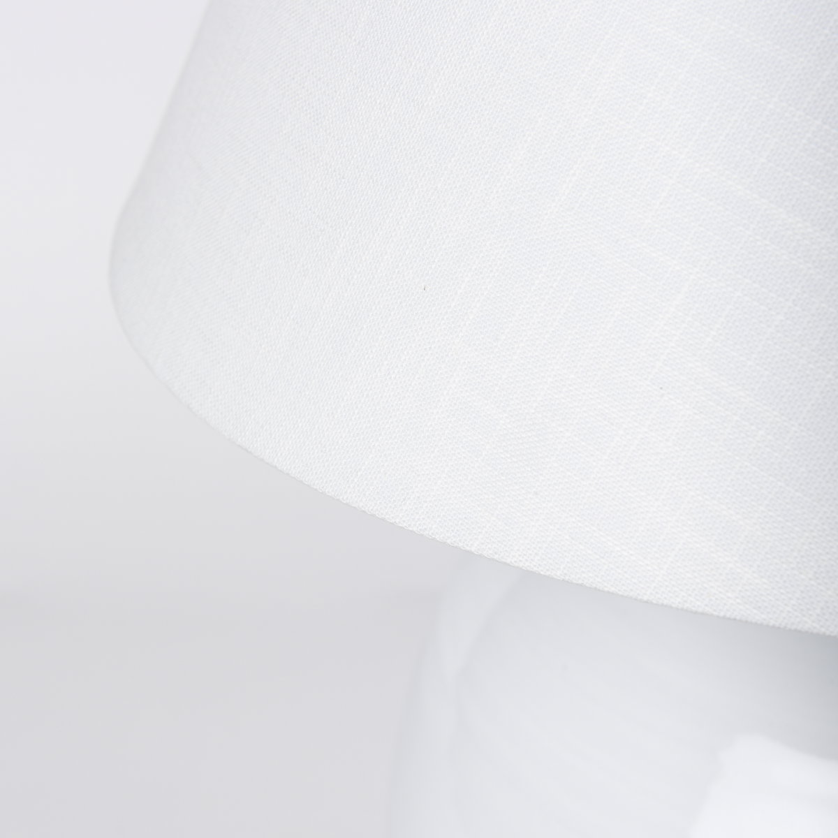 Mehdi White Ceramic Table Lamp, by Mercana, 12.2" length x 12.2" width x 11.02" height View 9