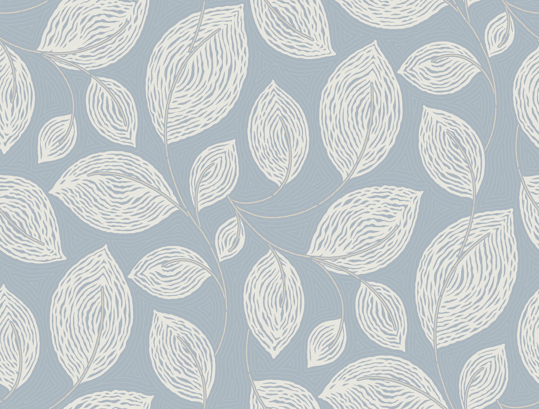 Contoured Leaves Indigo Blue Wallpaper large image 