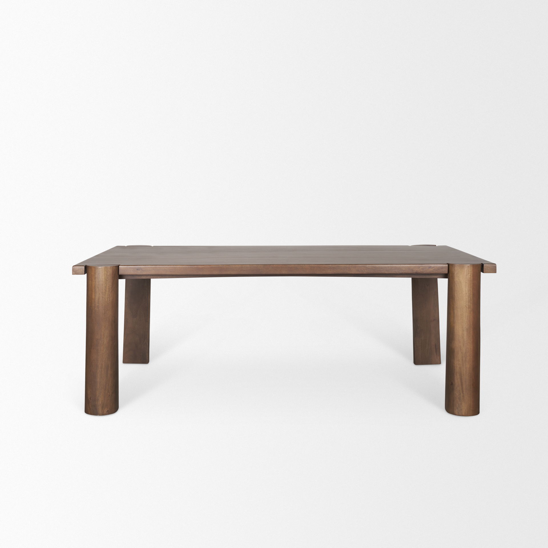 Tammar Rectangular Brown Wood with Tapered Legs Dining Table, by Mercana, 84" length x 45.5" width x 30" height View 4