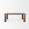 Tammar Rectangular Brown Wood with Tapered Legs Dining Table, by Mercana, 84" length x 45.5" width x 30" height thumbnail 4