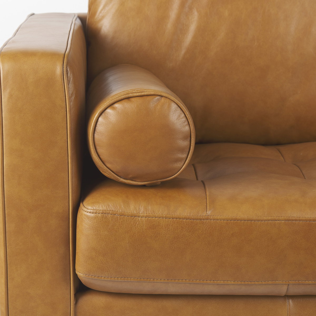 Svend 65.0L x 38.0W x 34.0H Tan Leather Love Seat Sofa, Sofas & Sectional by Mercana, 64.96" length x 37.8" width x 34.65" height View 11