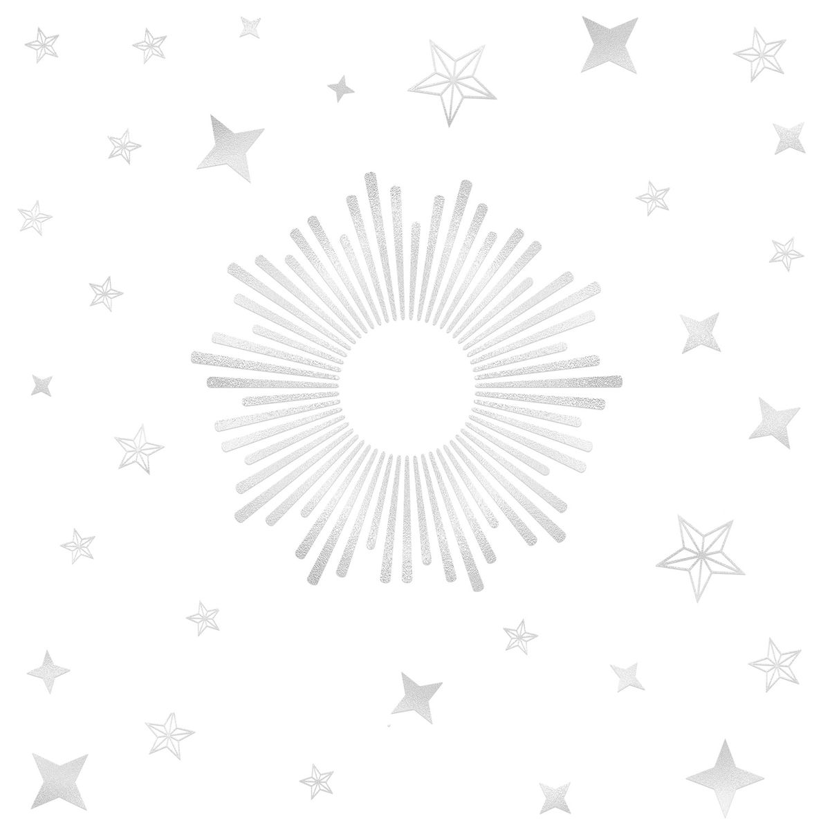 Sunburst Wall Decals With Circle Mirror, by York Wall, 2' length x 9.5" width x 0.9" depth
