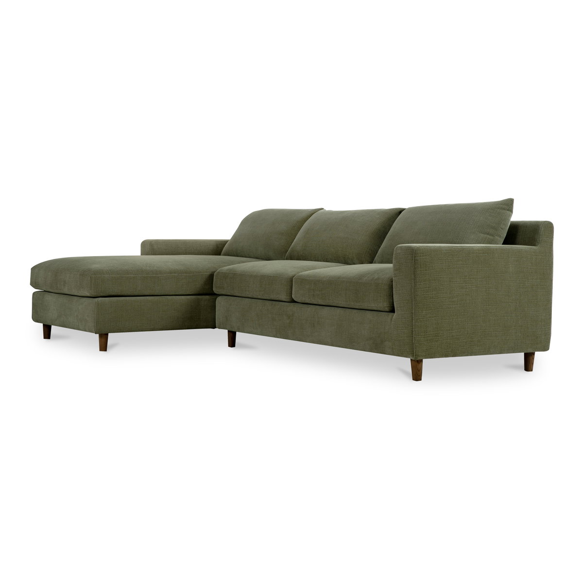 Hutton Left Sectional Olive, Sectional Sofa by Moe's Home, 100" width x 36.2" height x 29.8" depth View 2