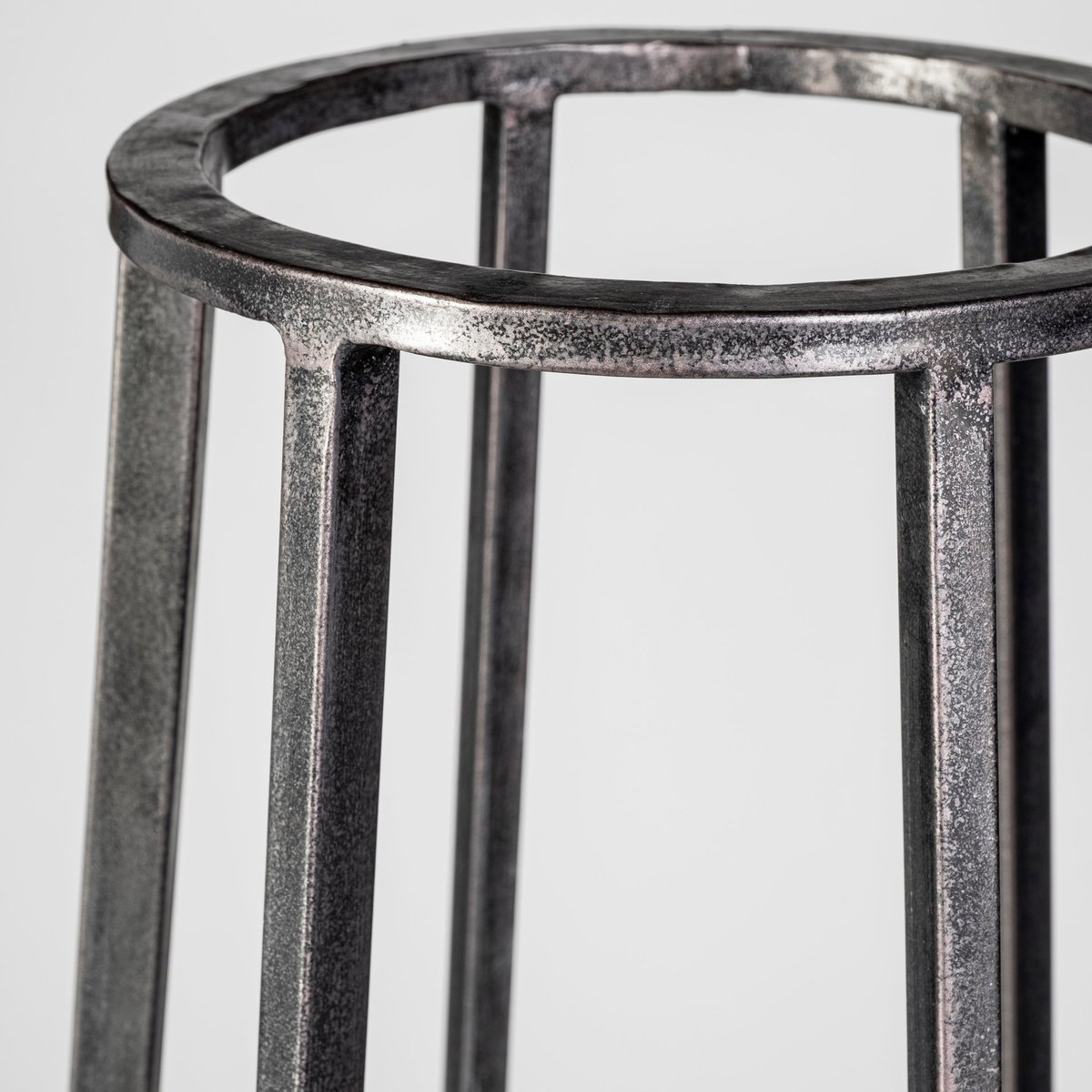 Bella Small Black Metal Cylindrical Cage Candle Holder Lantern, Lighting by Mercana, 12.2" length x 11.81" width x 30.12" height View 7