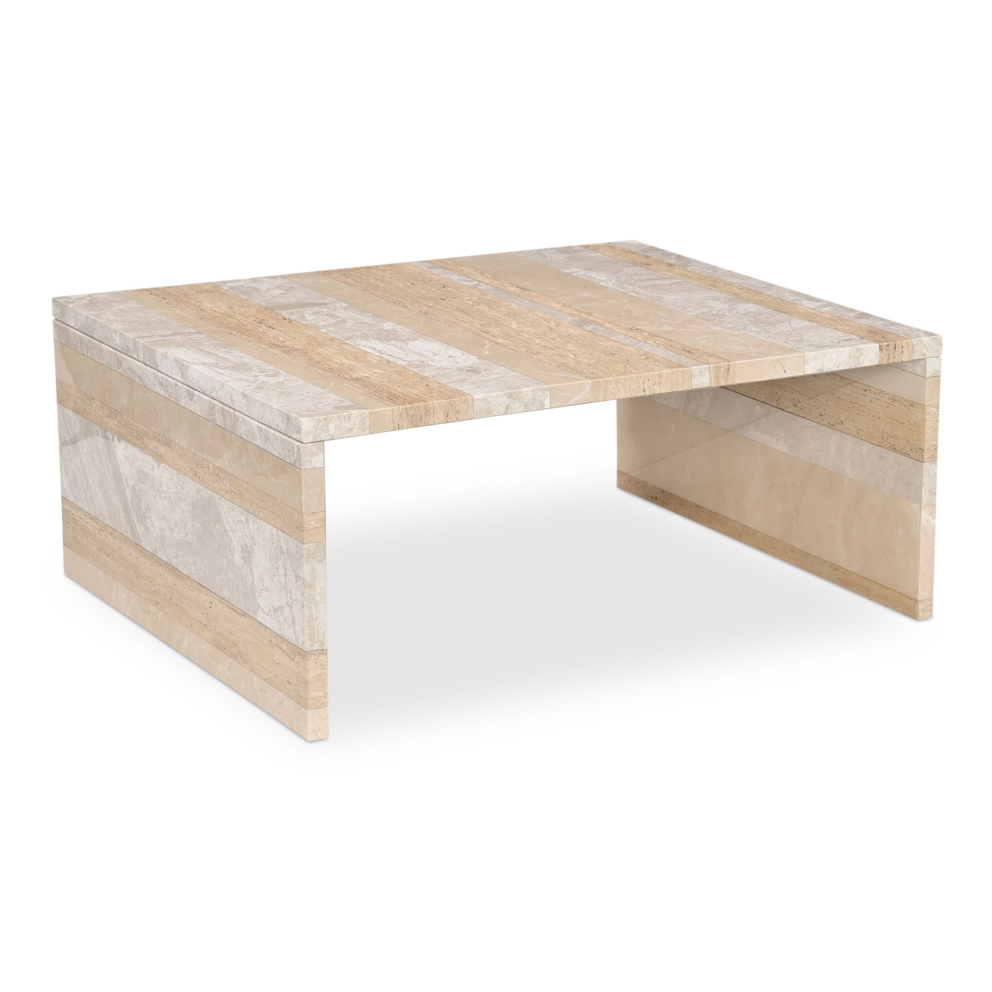 Rosa Coffee Table Mixed Marble, by Moe's Home, 40" width x 16" height x 30" depth View 2