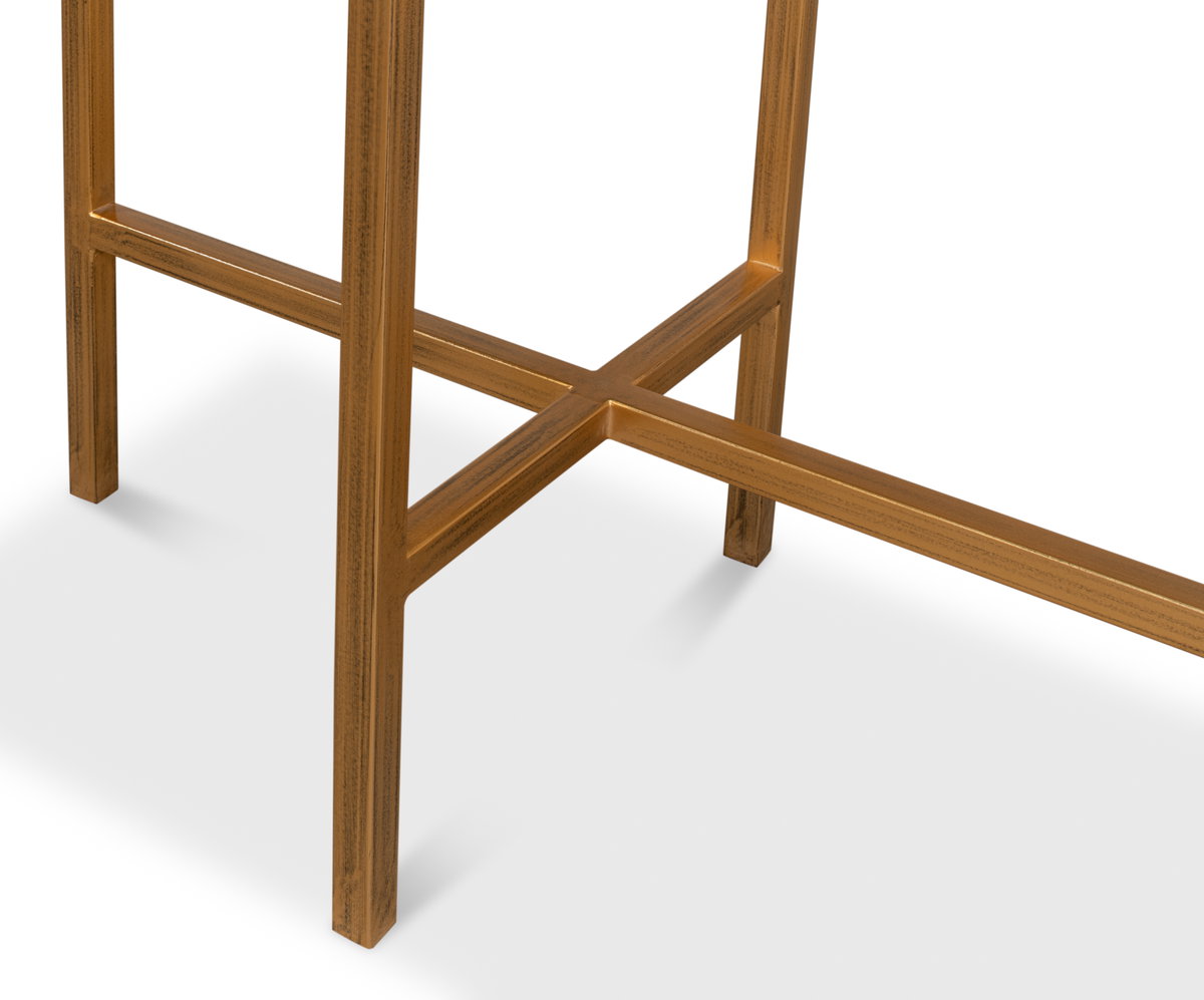 Shagreen Console Table  Osprey White, by Sarreid, 1'2" length x 5' width x 2'10" height View 5
