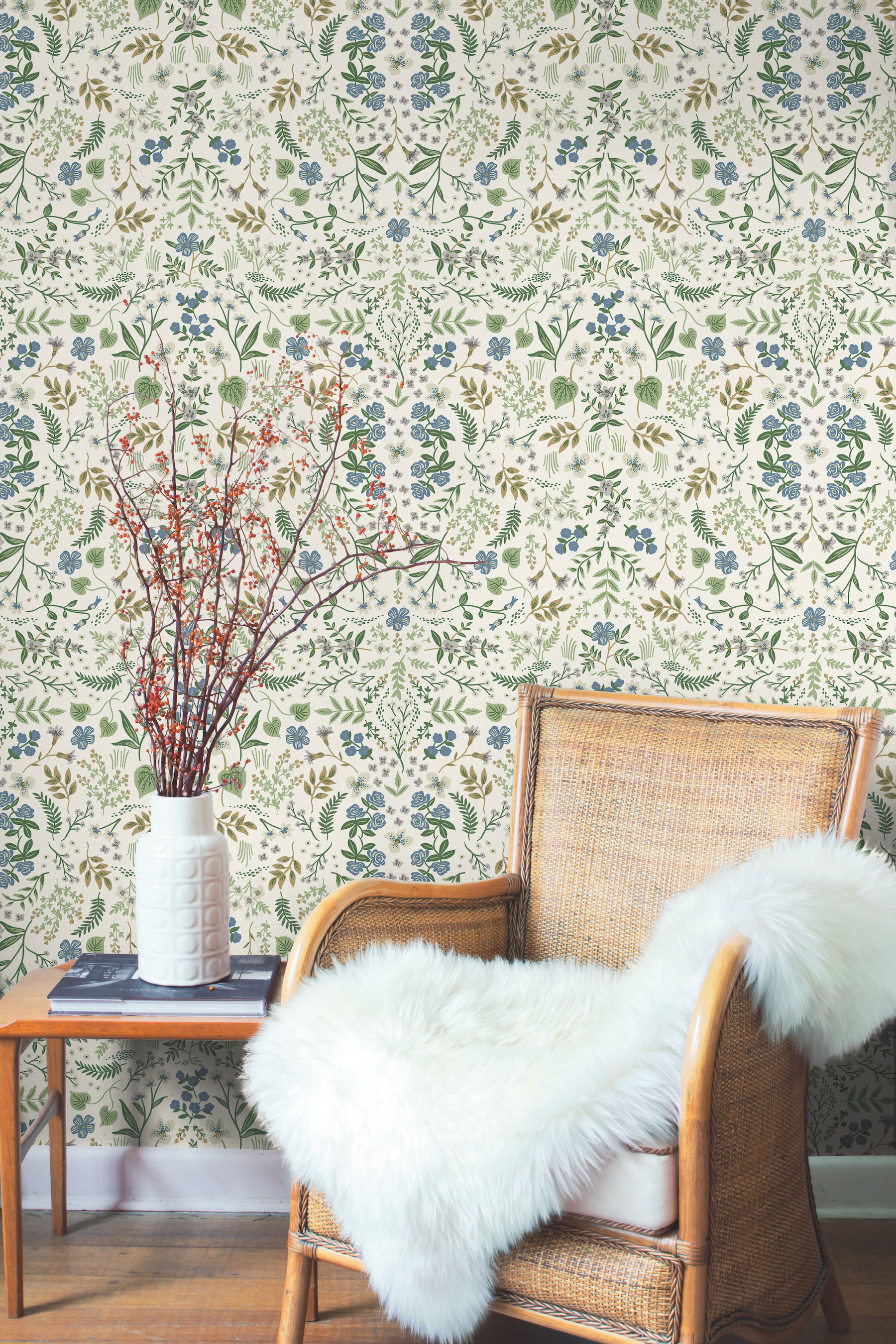 Wildwood Blue & Green Wallpaper large image 