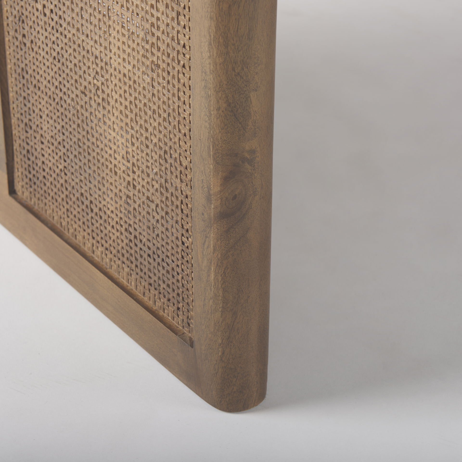 Grier 84' Medium Brown Wood with Cane Dining Table large image 