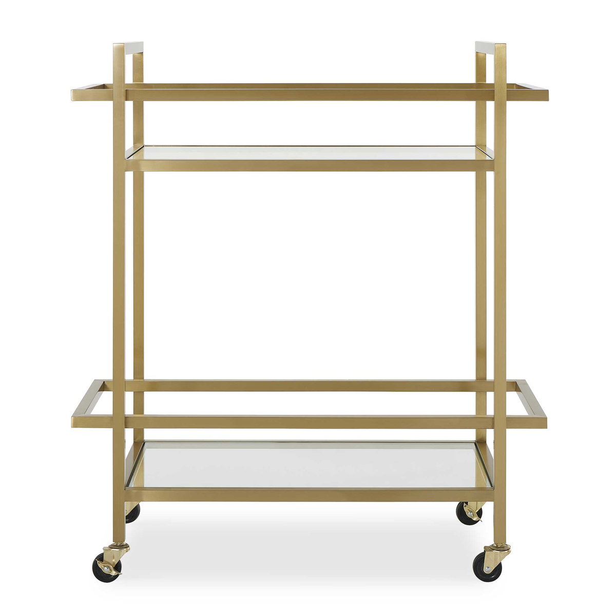 Erena Brass Bar Cart, Bar Carts & Cabinet by Uttermost, 32" width x 36" height x 16" depth View 1