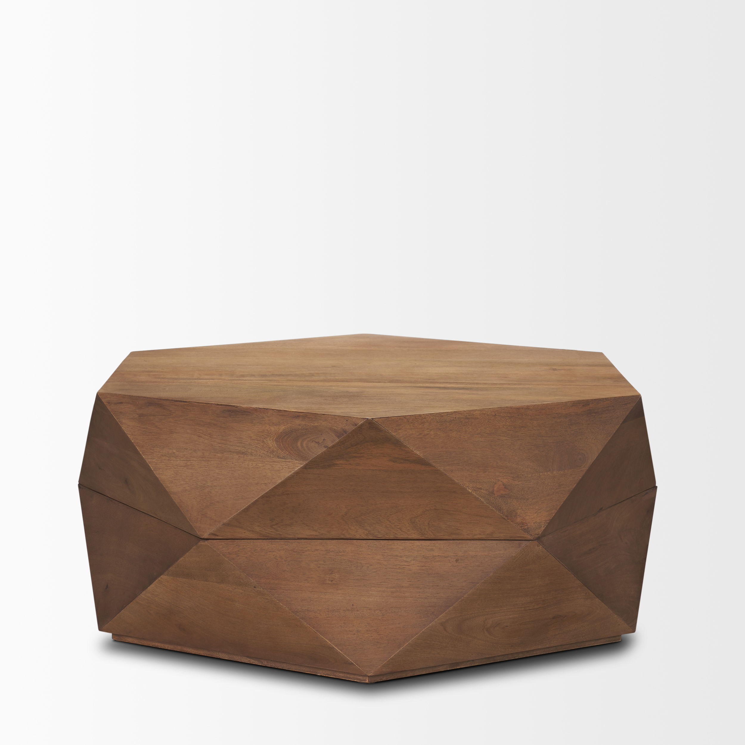 Arreto Hexagonal Hinged Solid Wood Top and Base Coffee Table large image 
