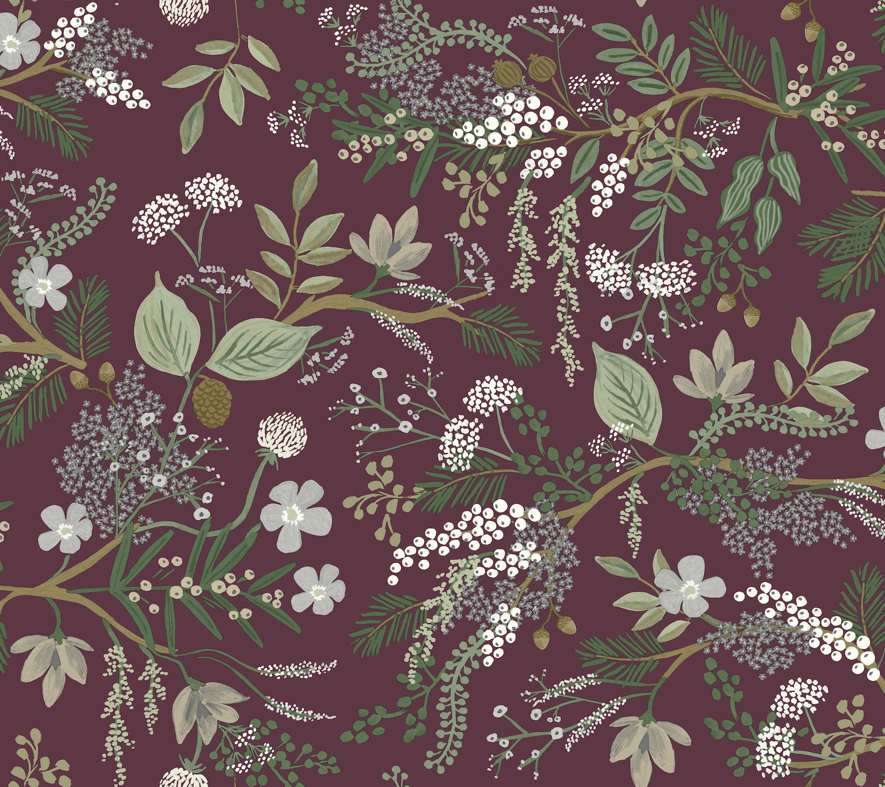 Juniper Forest Burgundy Wallpaper large image 