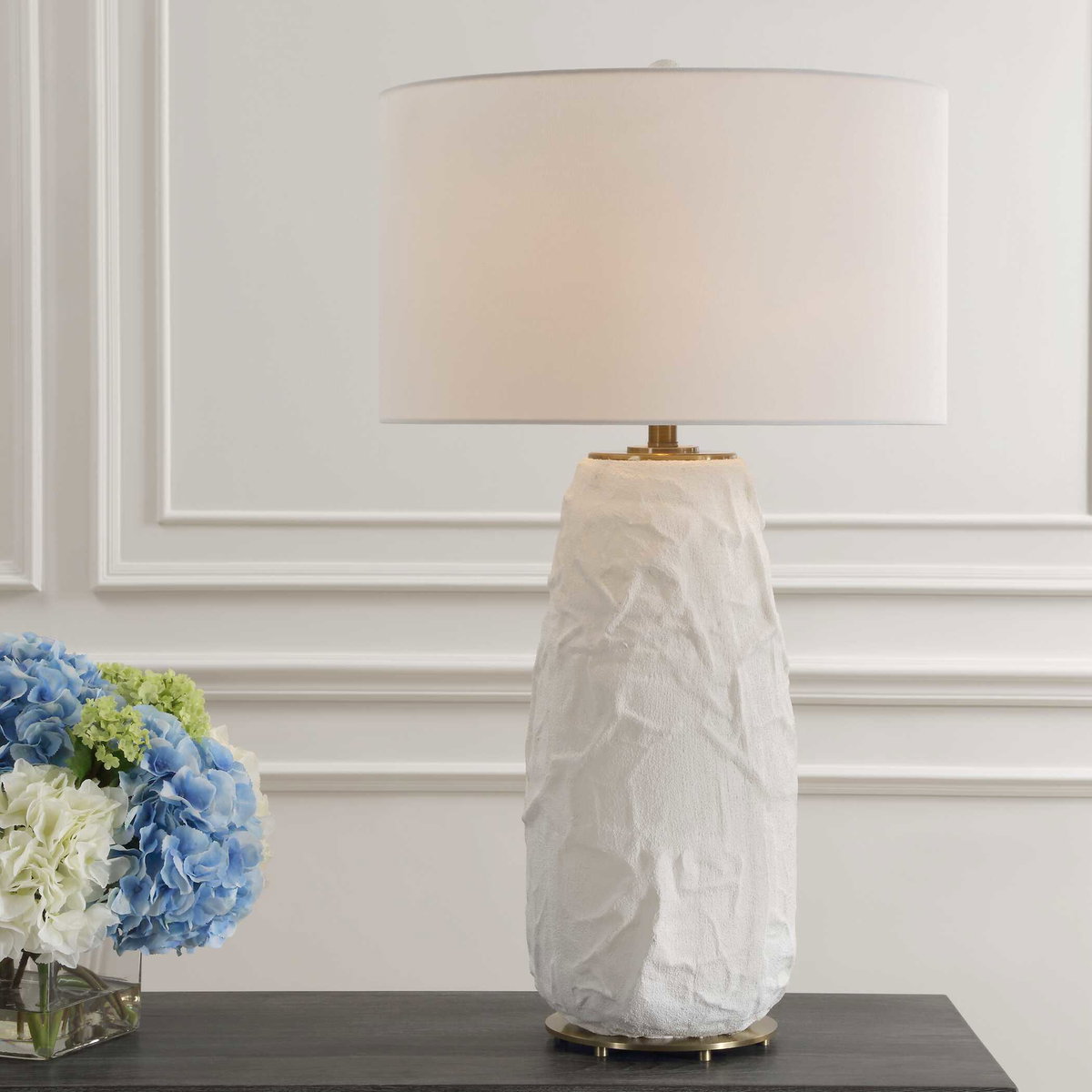 Vida White Table Lamp, by Uttermost, 19" width x 33" height x 19" depth View 2
