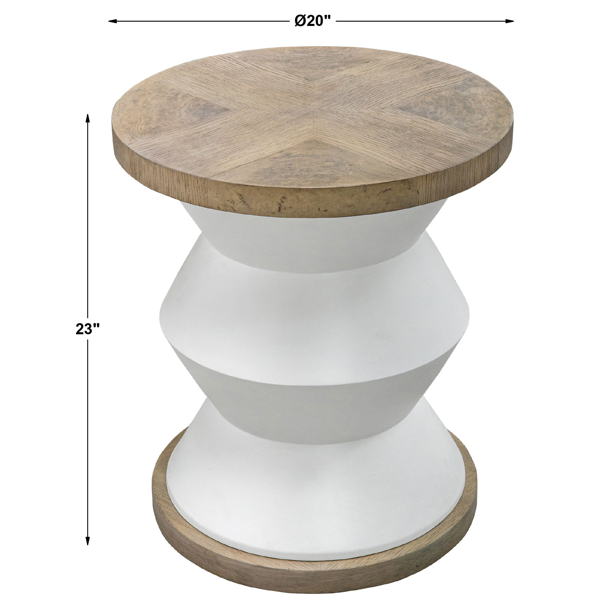 Spool Geometric Side Table, Furniture by Uttermost, 20" width x 23" height x 20" depth View 3